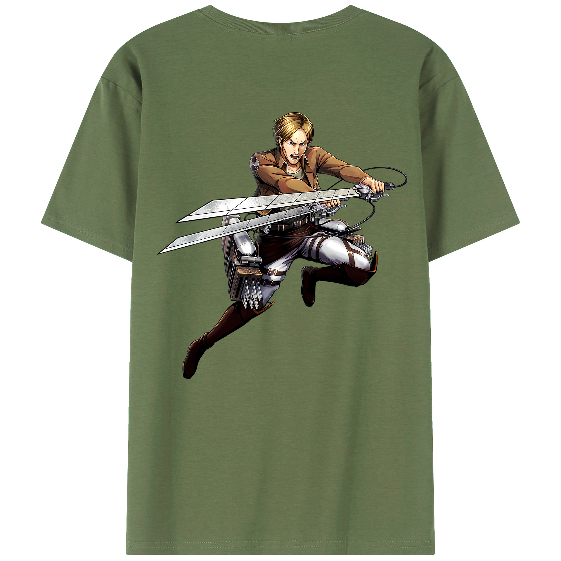 （画像用） 進撃の巨人 Attack on Titan 綿100％ メンズ半袖Tシャツ（バックプリント） 通気性